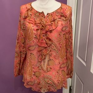 Sundance ~~~ orange pull over top size medium 🎃